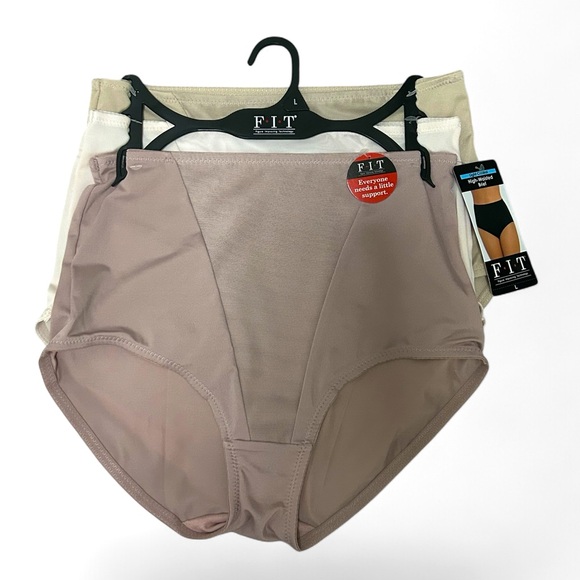 🤍 NWT F.I.T Size L 3 Piece Set High Waisted Brief Women's Panties 🎀 - Picture 1 of 4